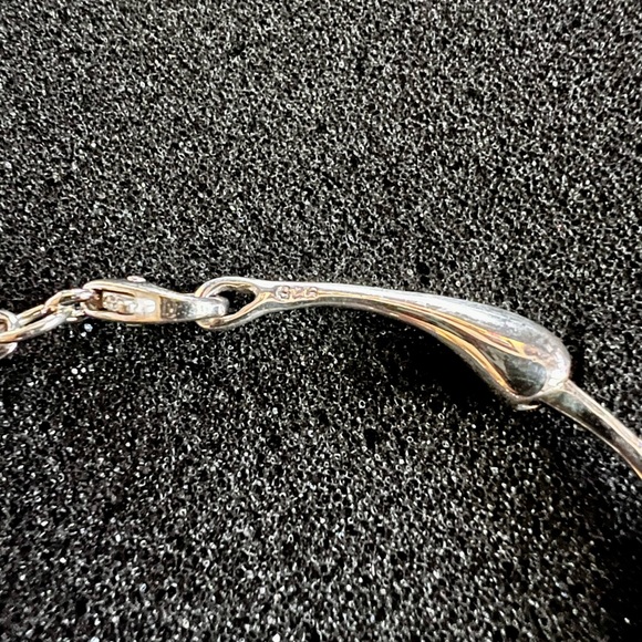 New Genuine 925 Sterling Silver 7.5" Curved Pearl Wave Link Bracelet Gift Box - Picture 4 of 5